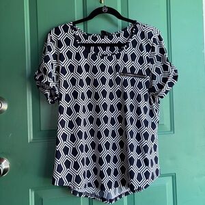 Workshop XL Black and White Patterned Blouse like new